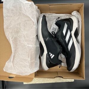 Adidas 9.5 Avacourt Bounce Black Silver Grey Court Shoes in Box